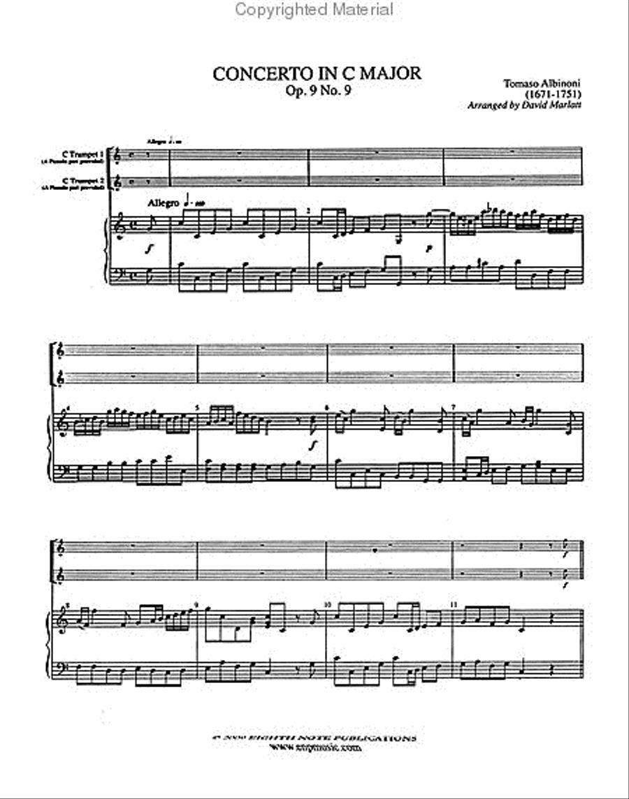 Concerto in C, Op. 9 No. 9 Trumpet Duet scores gallery preview page 2