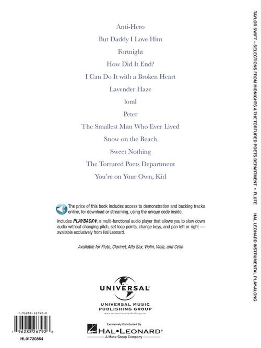 Taylor Swift – Selections from Midnights & The Tortured Poets Department Flute Solo scores gallery preview page 7