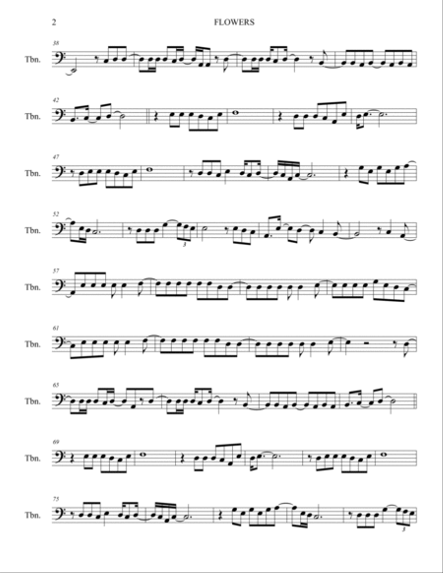 Flowers Trombone Solo scores gallery preview page 2