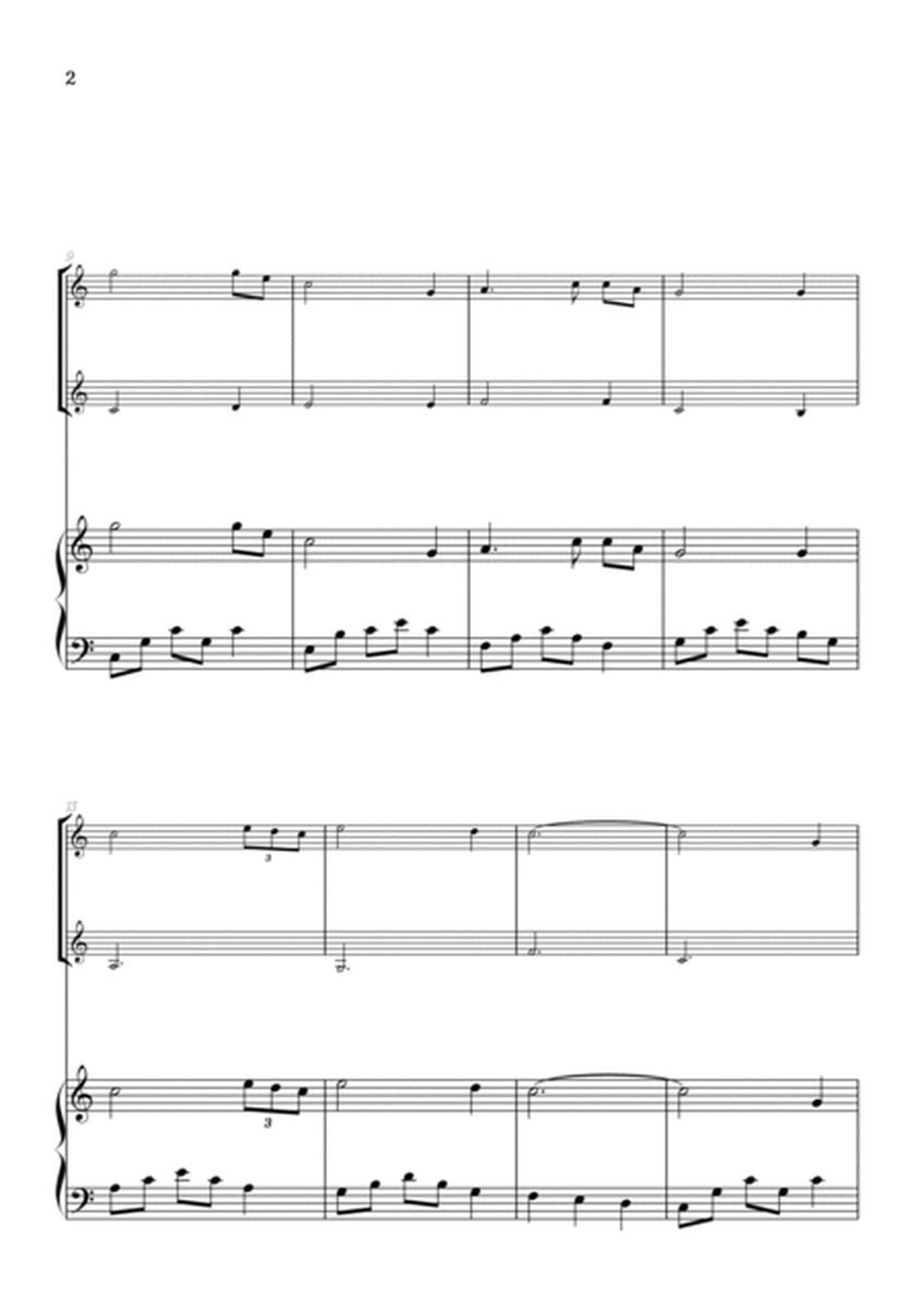 Amazing Grace • easy violin duet sheet music with intermediate piano accompaniment image number null