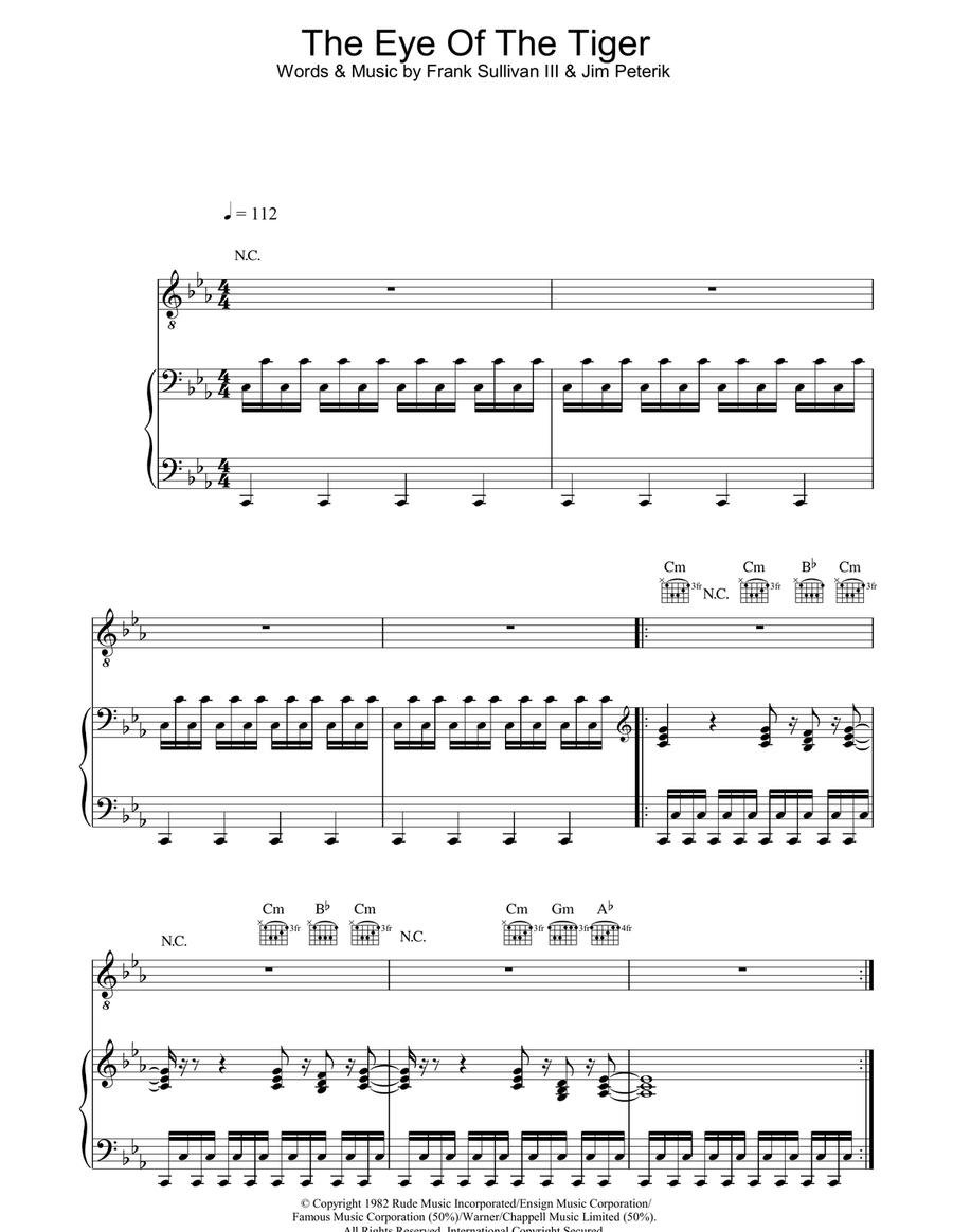 Eye Of The Tiger Eye Of The Tiger Acoustic Guitar scores gallery preview page 1