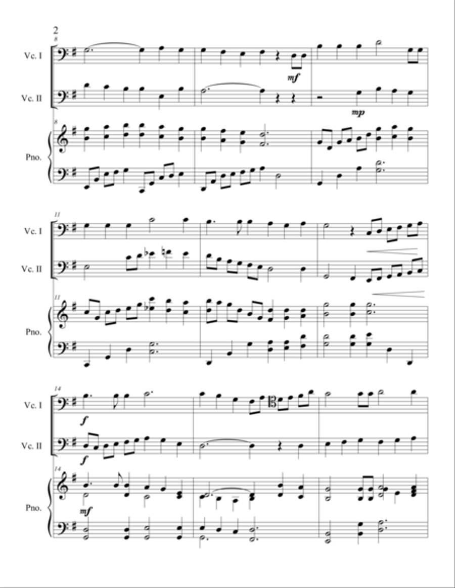 Calvary Covers It All for Cello Duet String Duet scores gallery preview page 2