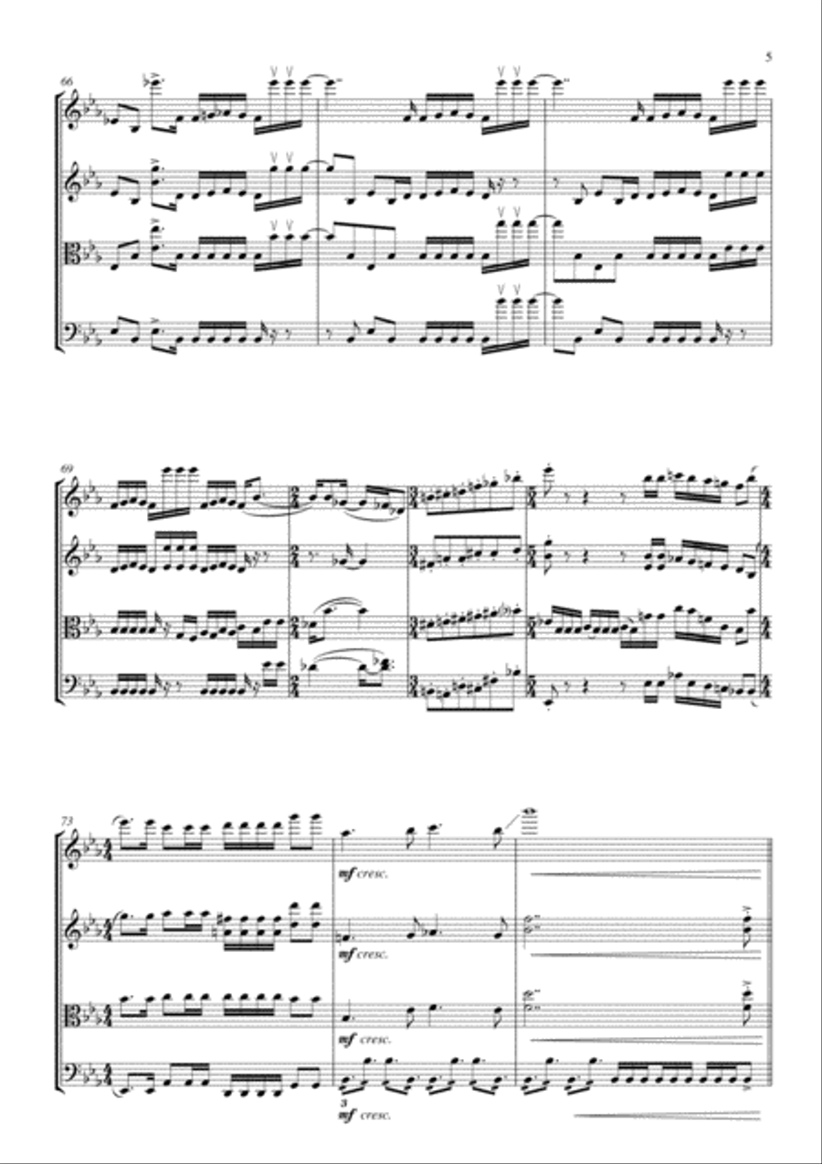 Bohemian Rhapsody String Quartet scores gallery preview page 5