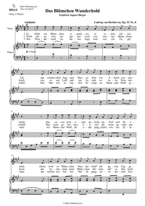 Das Blumchen Wunderhold, Op. 52 No. 8 (A Major)
