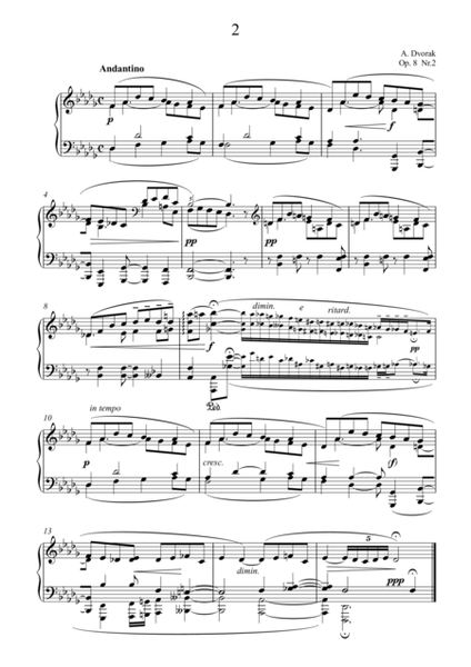 Anton Dvorak - Silhouettes Op.8