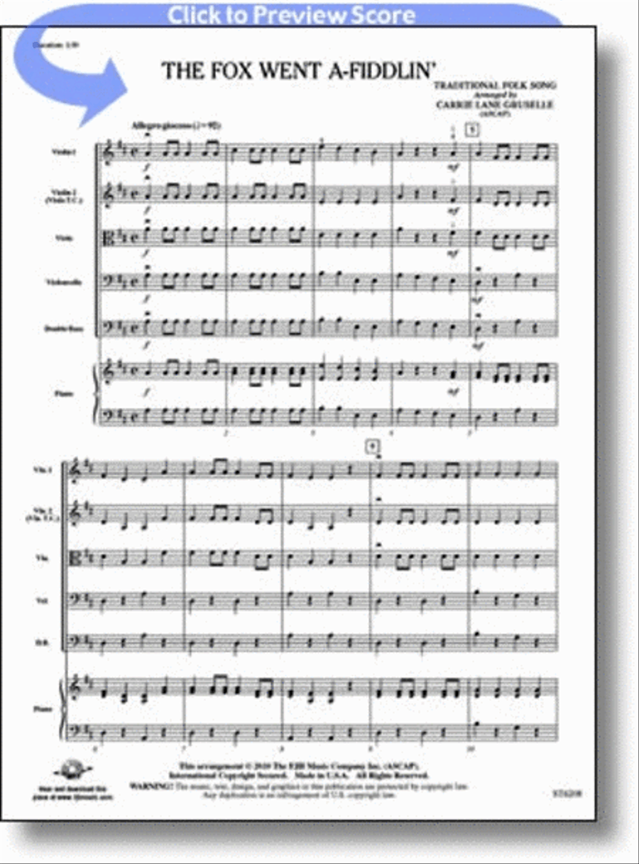 The Fox Went A-Fiddlin' String Orchestra scores gallery preview page 1