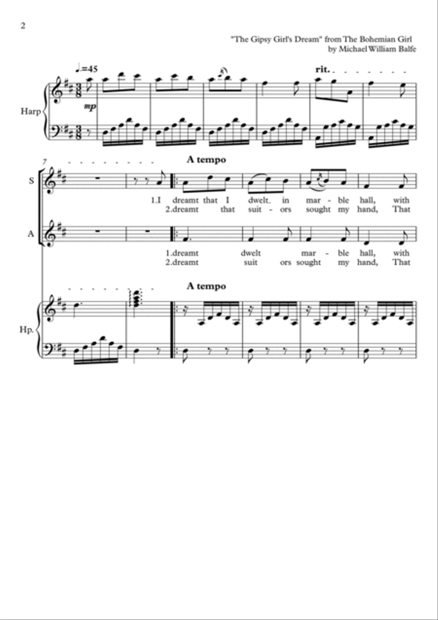 I dreamt I dwelt in marble halls for SA SA scores gallery preview page 2