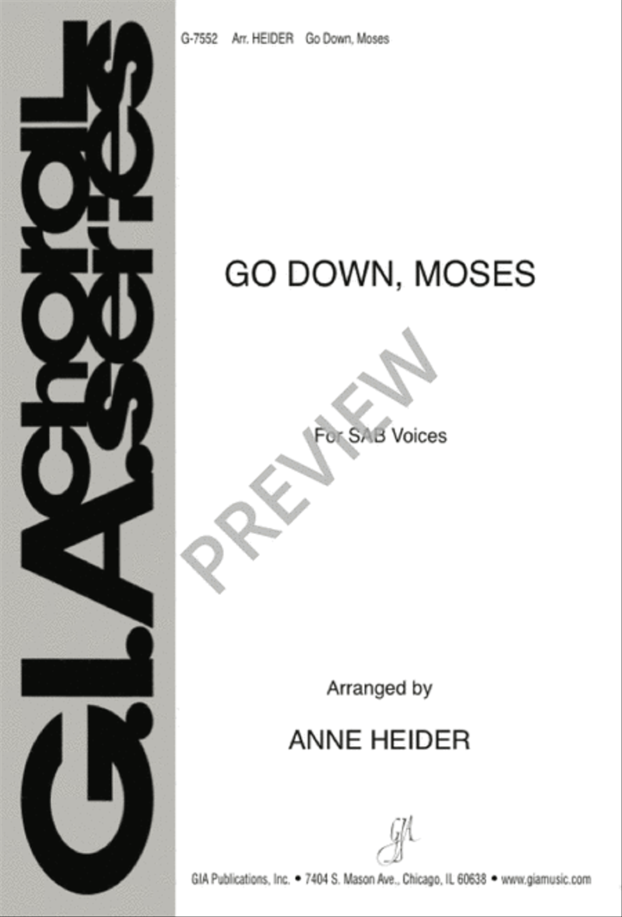 Go Down, Moses 3-Part scores gallery preview page 1