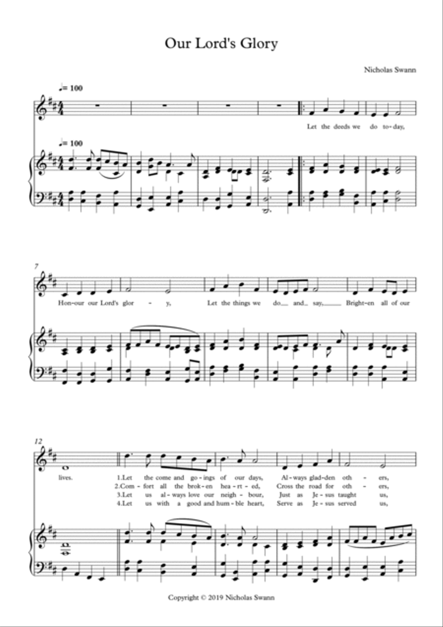 Our Lord's Glory Voice scores gallery preview page 2