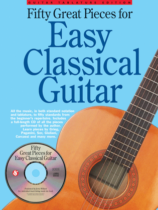 Book cover for Fifty Great Pieces for Easy Classical Guitar