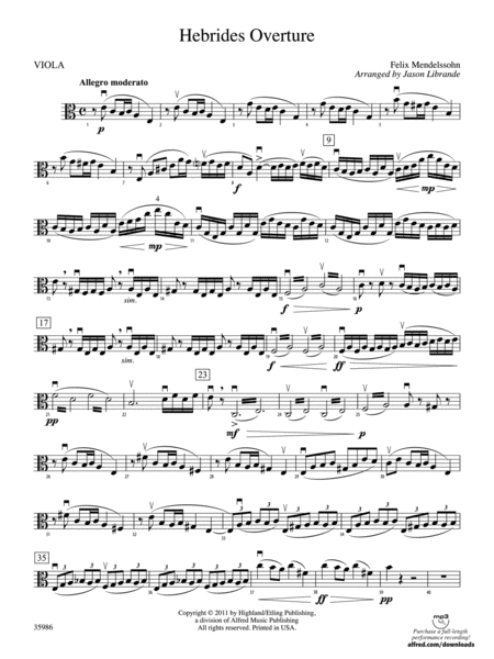 Hebrides Overture: Viola