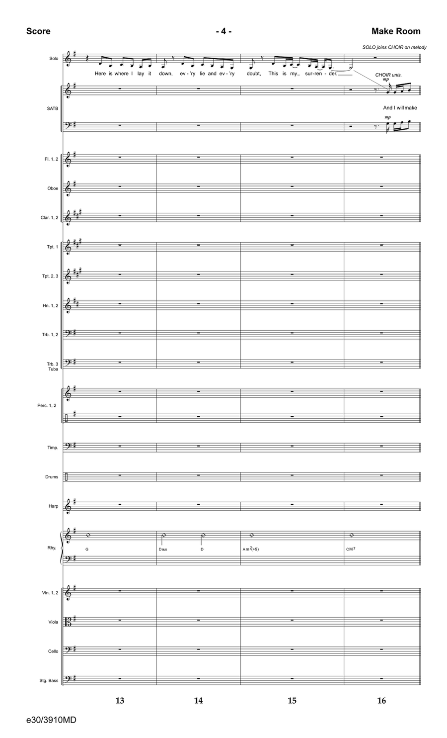 Make Room - Downloadable Orchestration Set of Parts scores gallery preview page 6