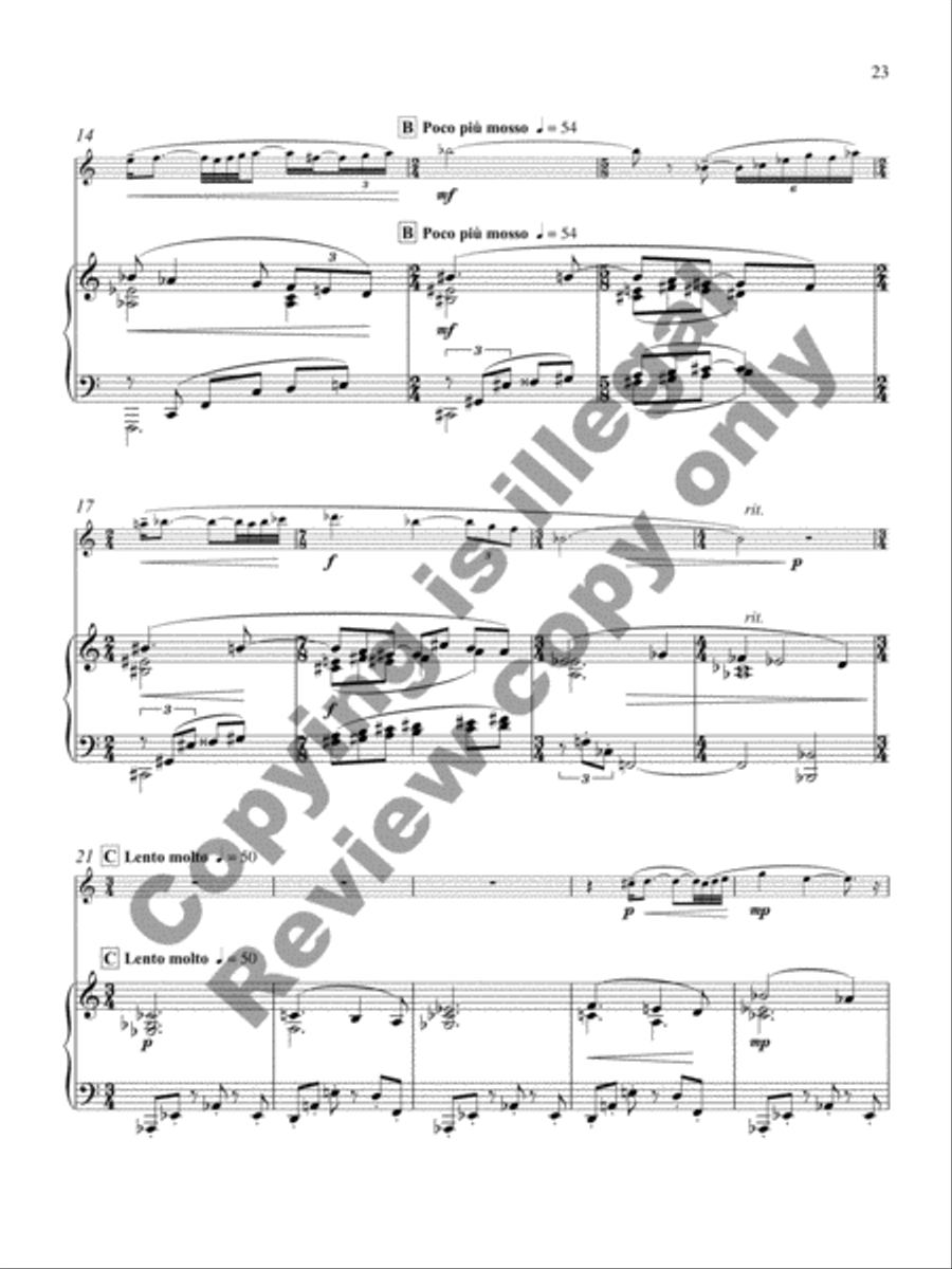 Sonata for Clarinet and Piano Clarinet Solo scores gallery preview page 10