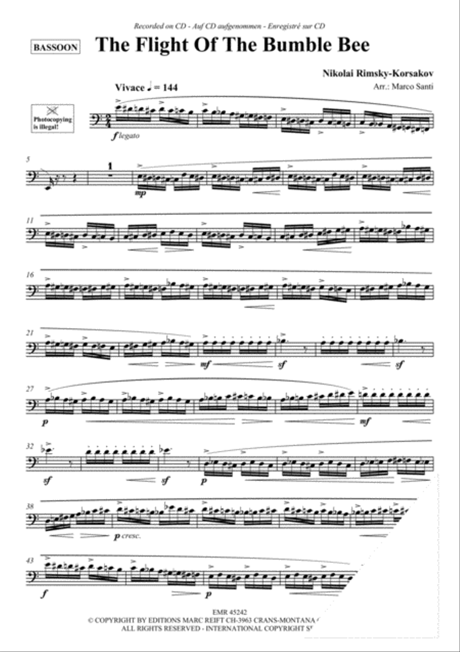 The Flight Of The Bumble Bee Bassoon Solo scores gallery preview page 3