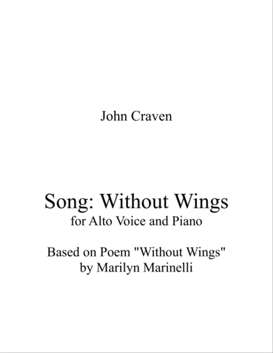 Without Wings Without Wings Alto Voice scores gallery preview page 1