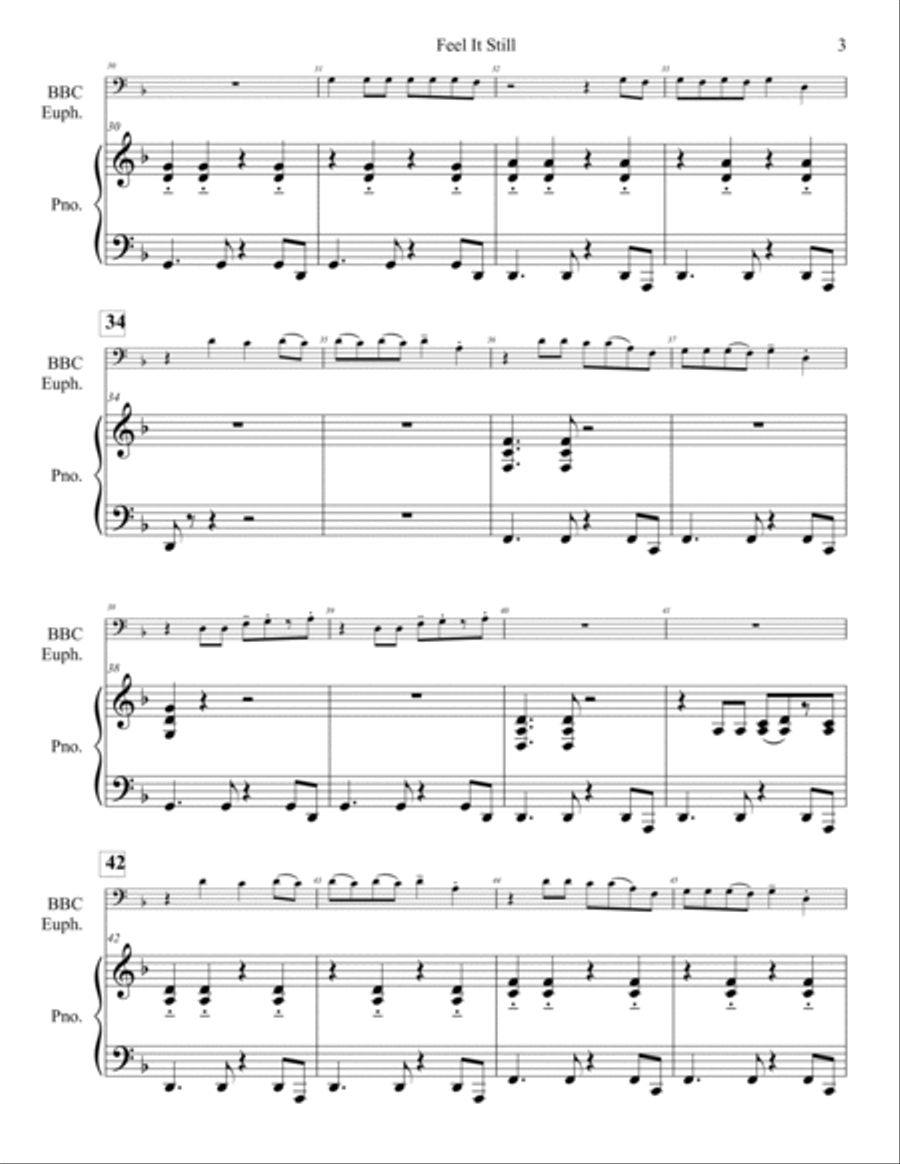 Feel It Still Baritone Horn BC scores gallery preview page 4
