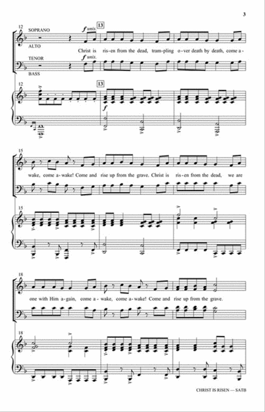 Christ Is Risen 4-Part scores gallery preview page 3