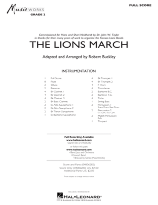 The Lions March (arr. Robert Buckley) - Conductor Score (Full Score)