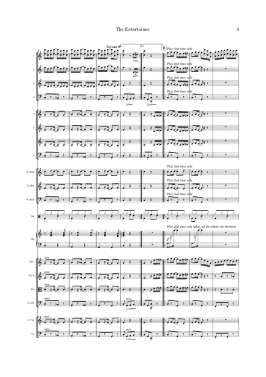 The Entertainer Full Orchestra scores gallery preview page 3