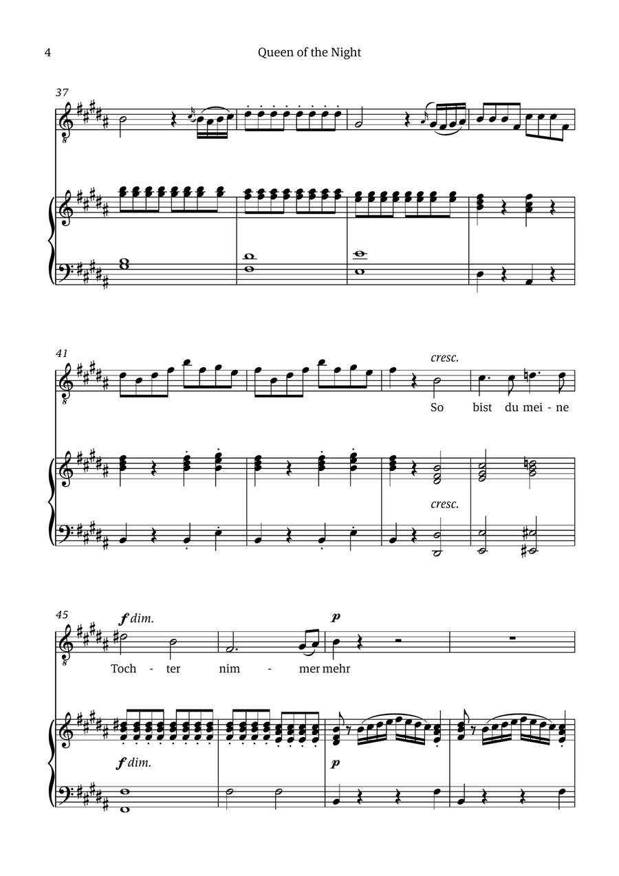 Queen of the Night (aria) - for TENOR in G# minor Chamber Music scores gallery preview page 4
