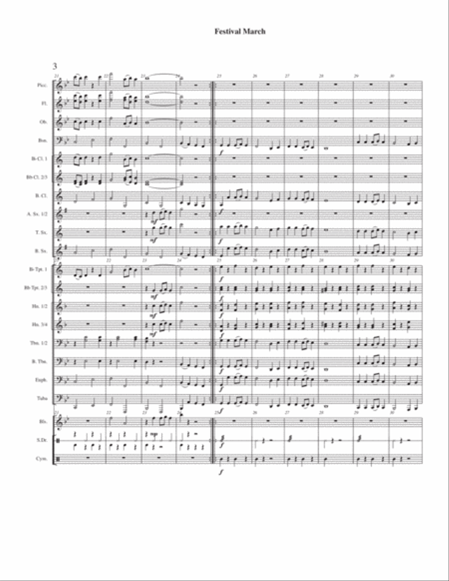 Festival March Concert Band scores gallery preview page 5