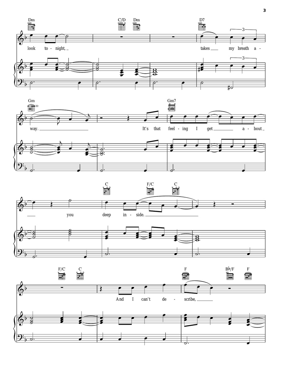 Something About The Way You Look Tonight Piano, Vocal, Guitar scores gallery preview page 3