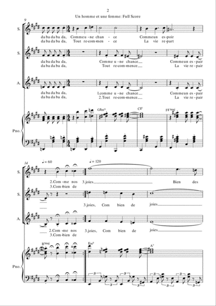 Un Homme Et Une Femme SSA scores gallery preview page 3