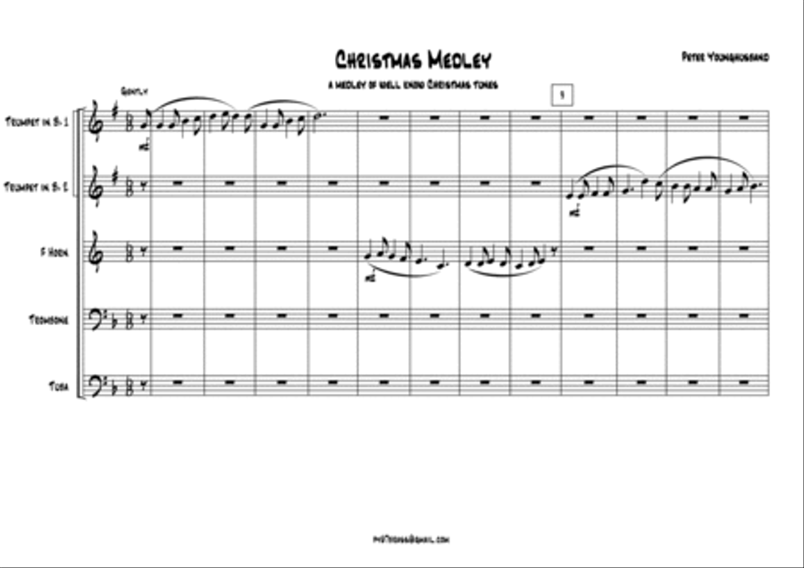 Christmas Medley Brass Ensemble scores gallery preview page 2