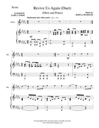 REVIVE US AGAIN (Duet – Oboe and Piano/Score and Parts)