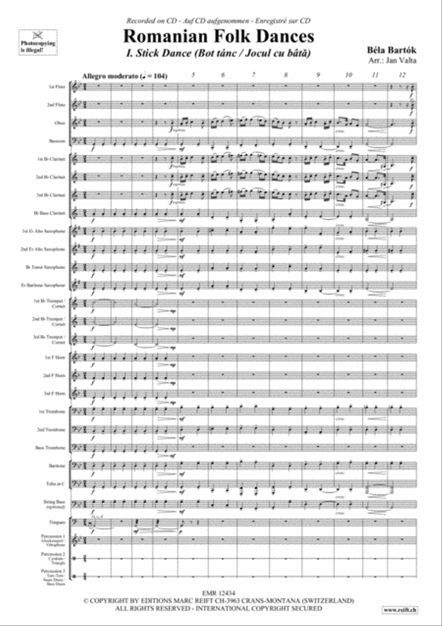 Romanian Folk Dances Concert Band scores gallery preview page 3