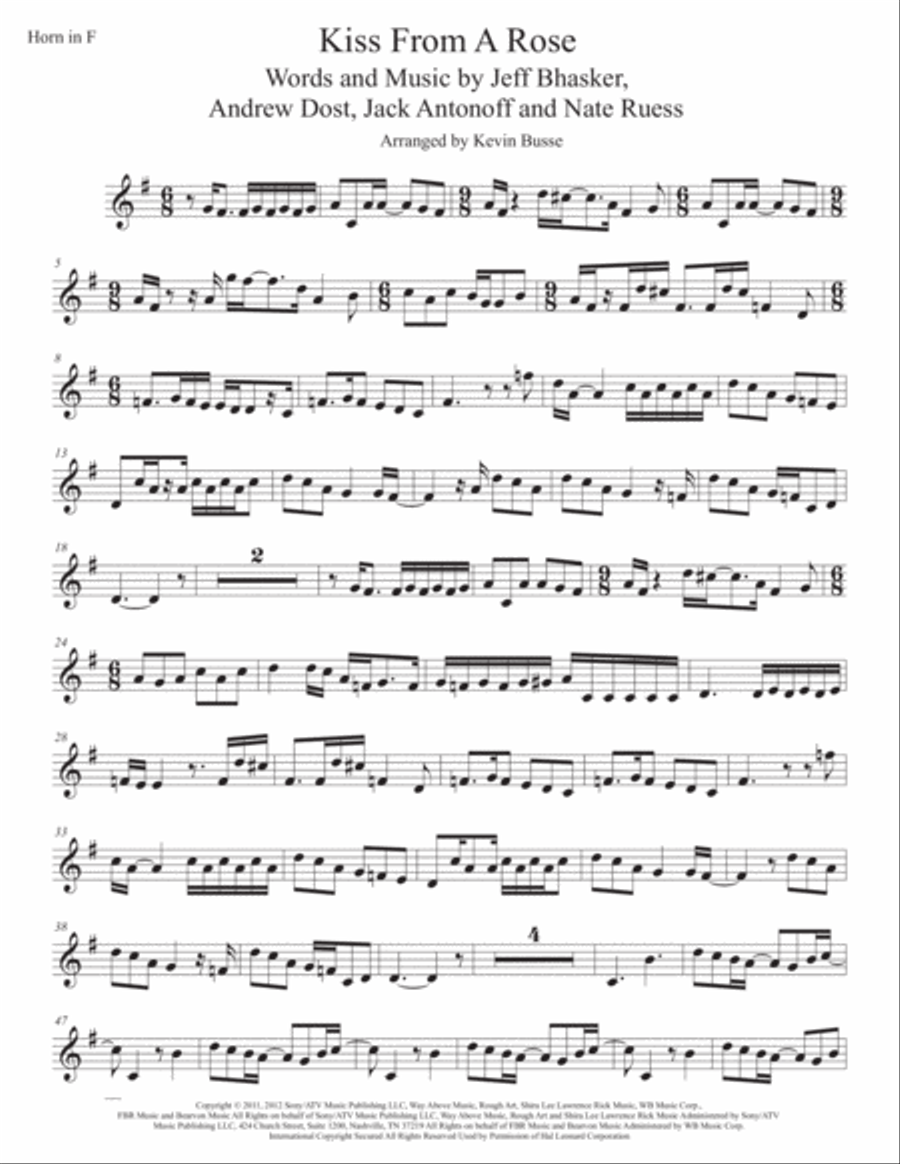 Kiss From A Rose Horn Solo scores gallery preview page 1
