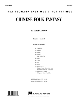 Book cover for Chinese Folk Fantasy - Full Score