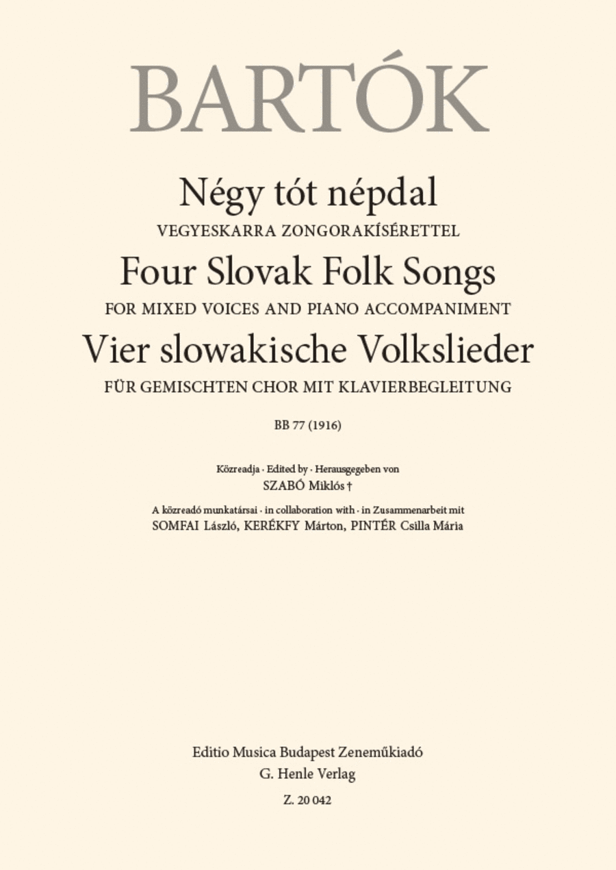 Four Sloval Folk Songs