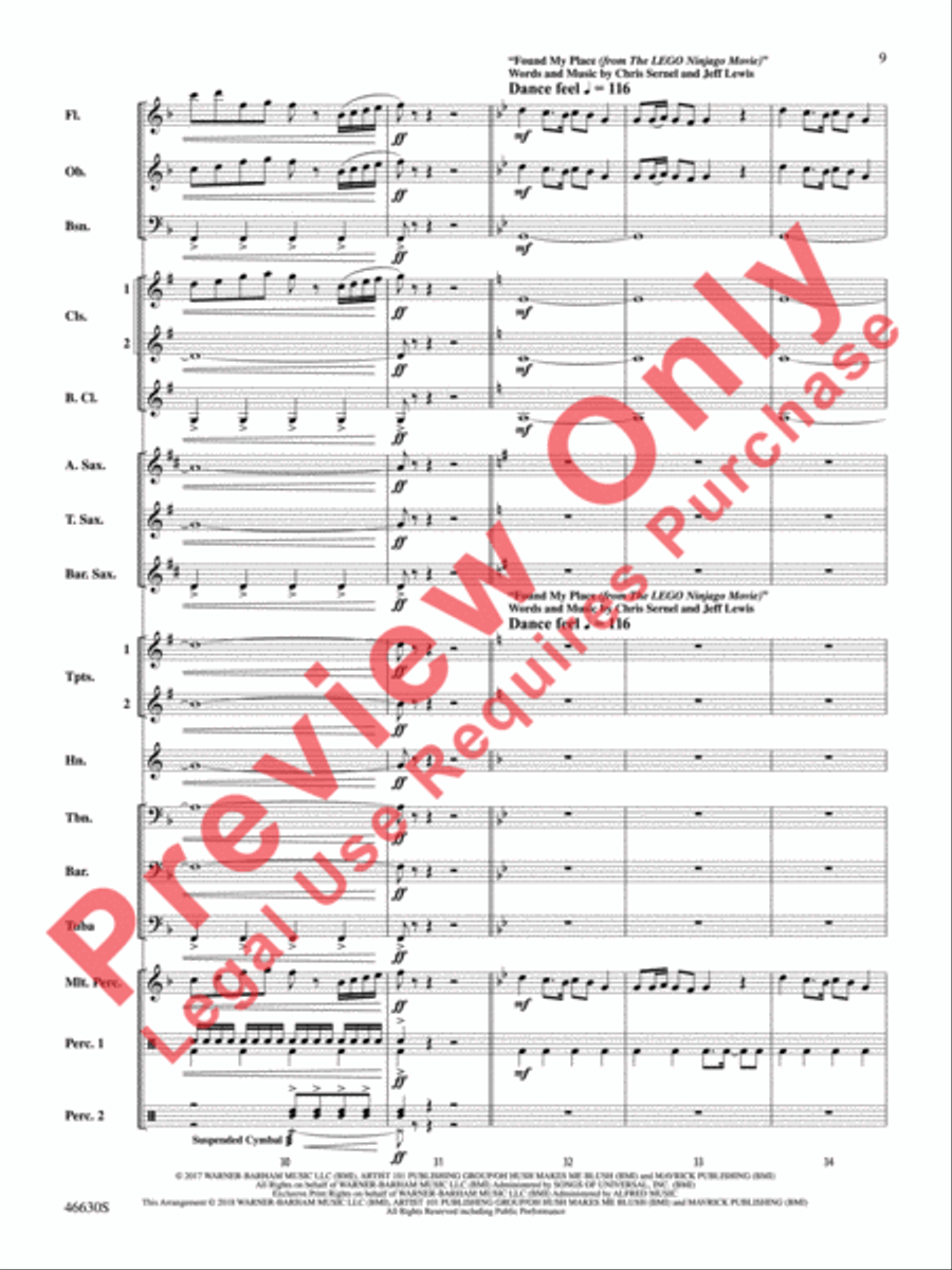 The LEGO Ninjago Movie: Selections from the Motion Picture Soundtrack Concert Band scores gallery preview page 10