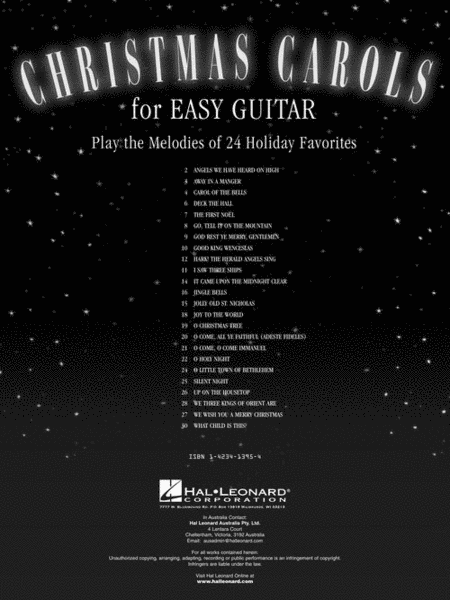 Christmas Carols for Easy Guitar