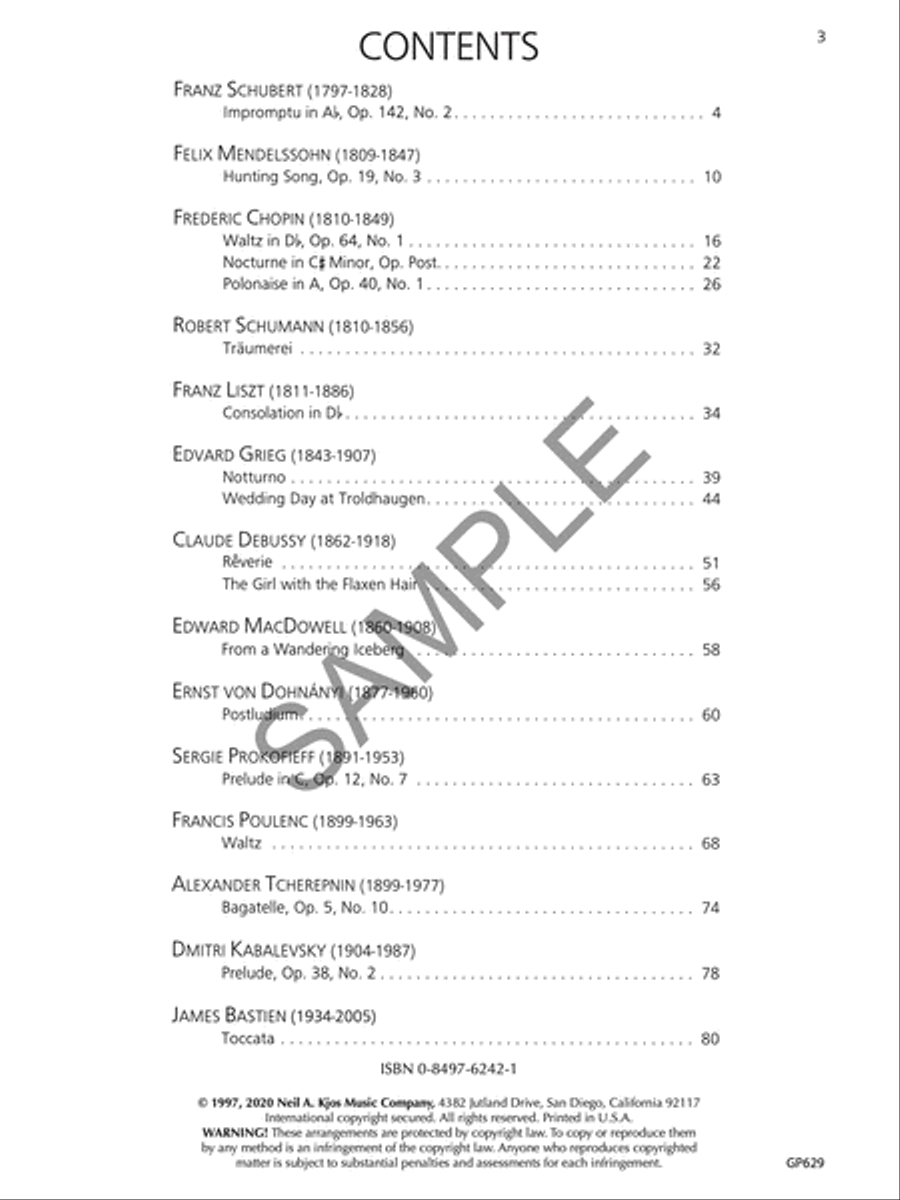 Piano Repertoire: Romantic & 20th Century, Level 9 Piano Method scores gallery preview page 3