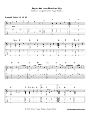 Angels We Have Heard on High - solo guitar in dropped-D tuning