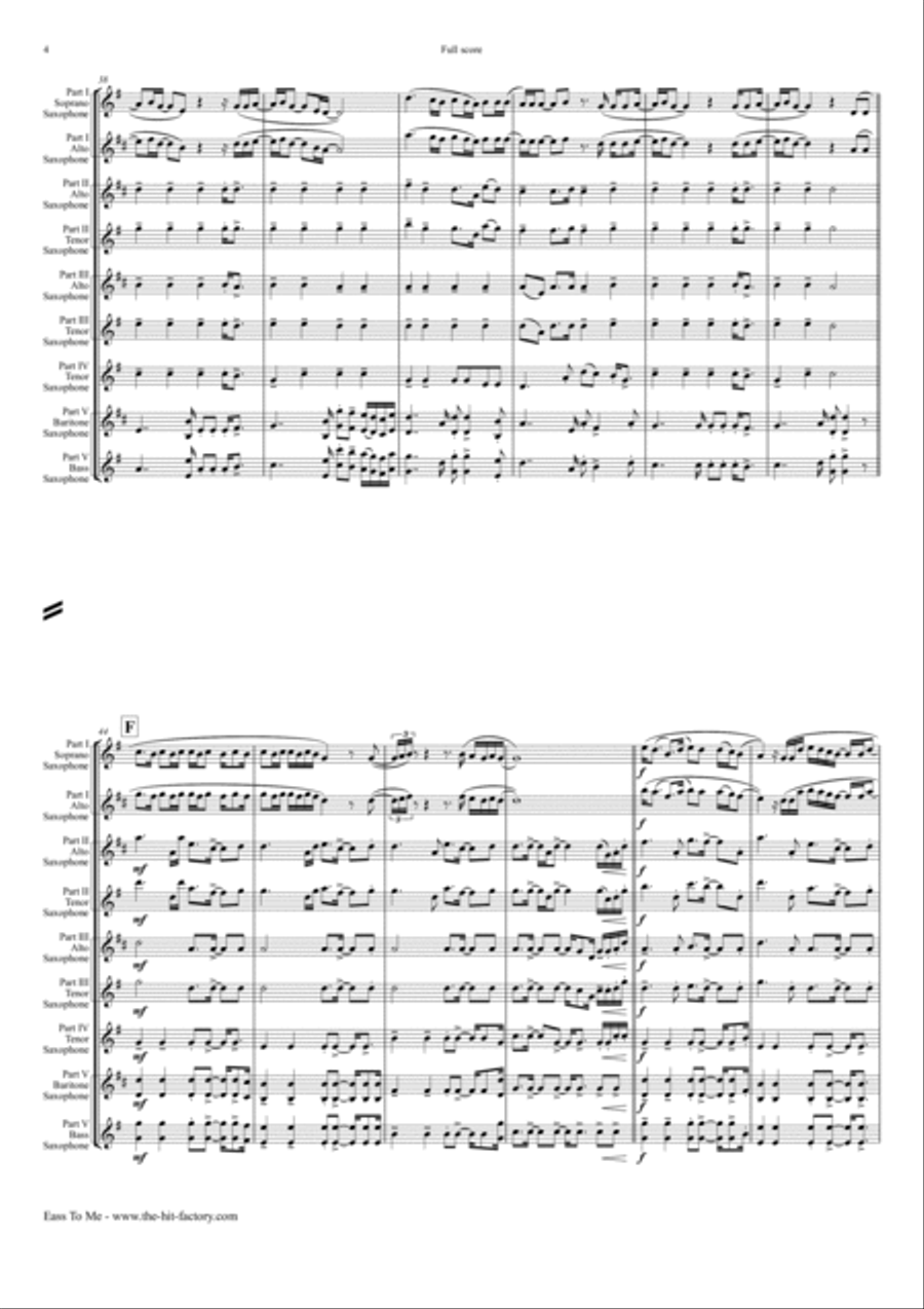 Easy On Me Saxophone Quintet scores gallery preview page 4