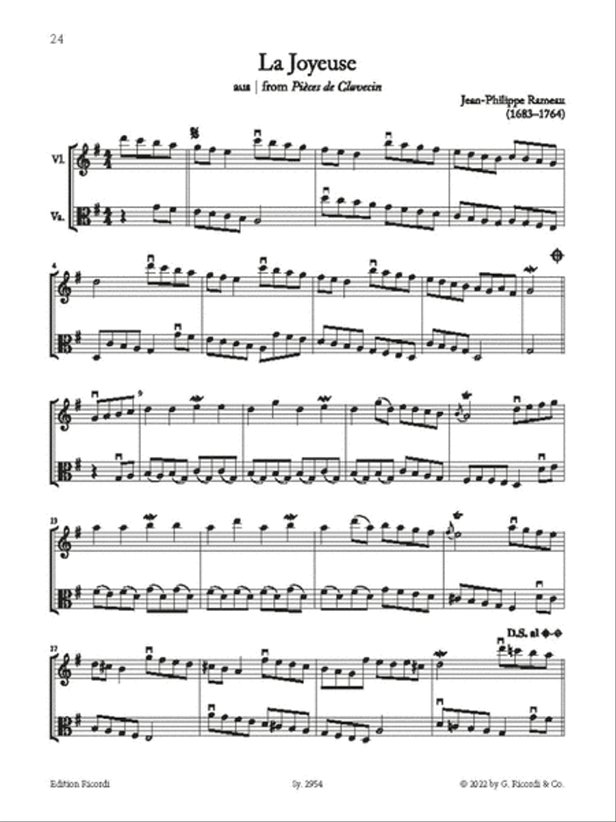 15 Barock-Duos für Violine und Viola String Duet scores gallery preview page 4