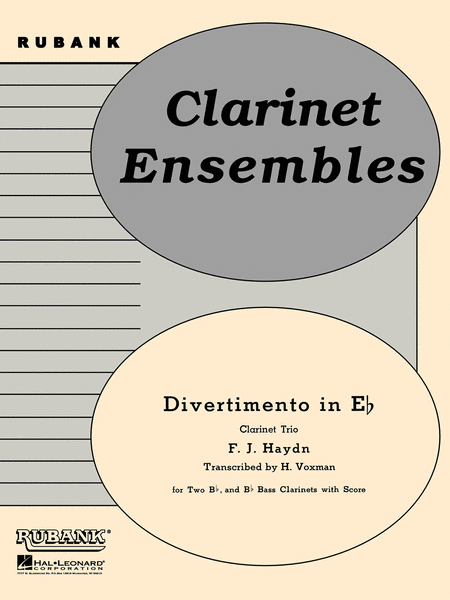 Divertimento In E Flat - B Flat Clarinet Trios With Score