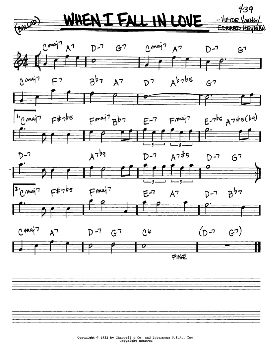 When I Fall In Love E-Flat Instrument scores gallery preview page 1