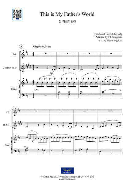 This is My Father's World - for Flute, Clarinet, Piano image number null