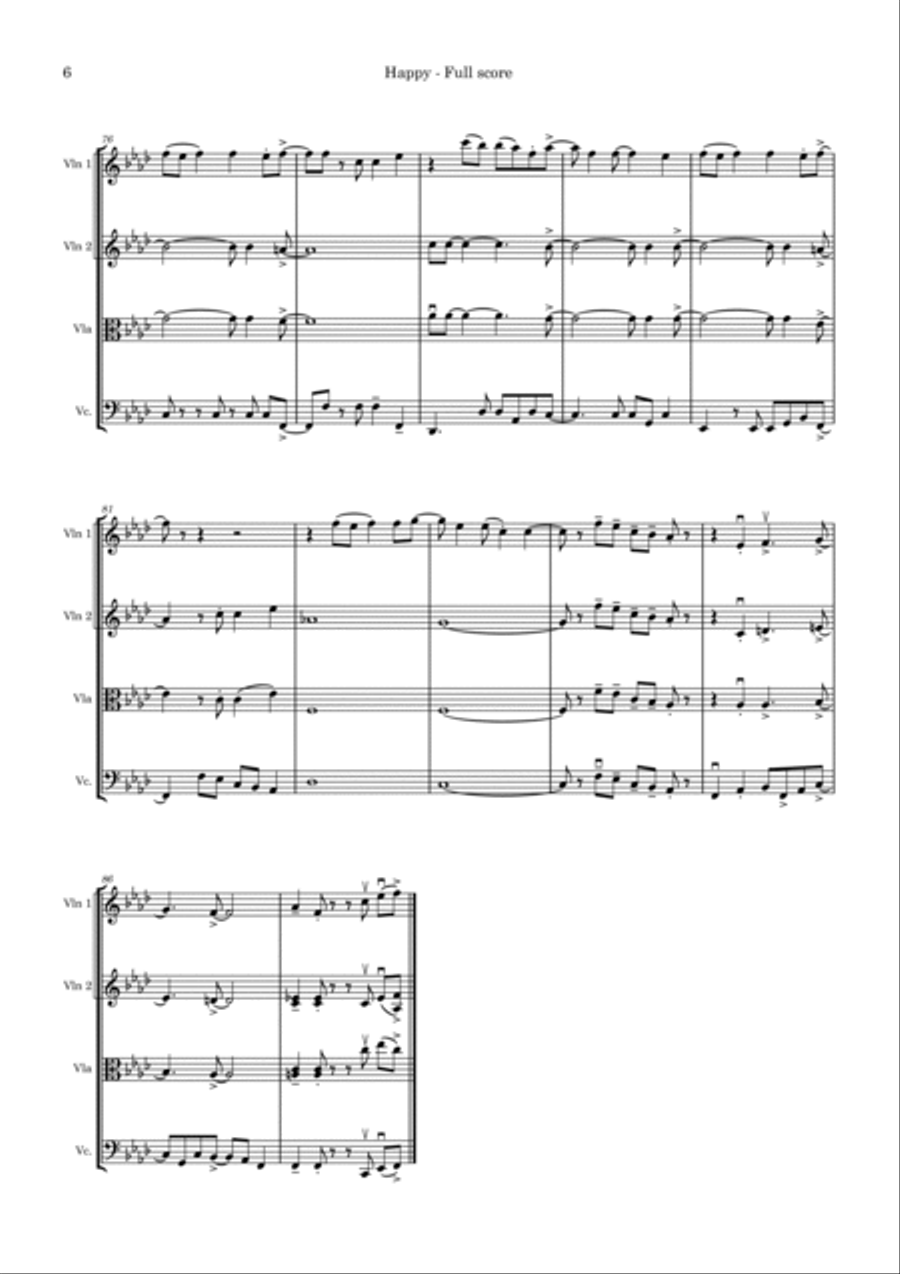 Happy String Quartet scores gallery preview page 6