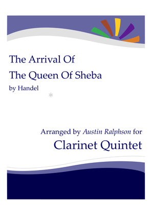 Book cover for The Arrival of the Queen of Sheba - clarinet quintet