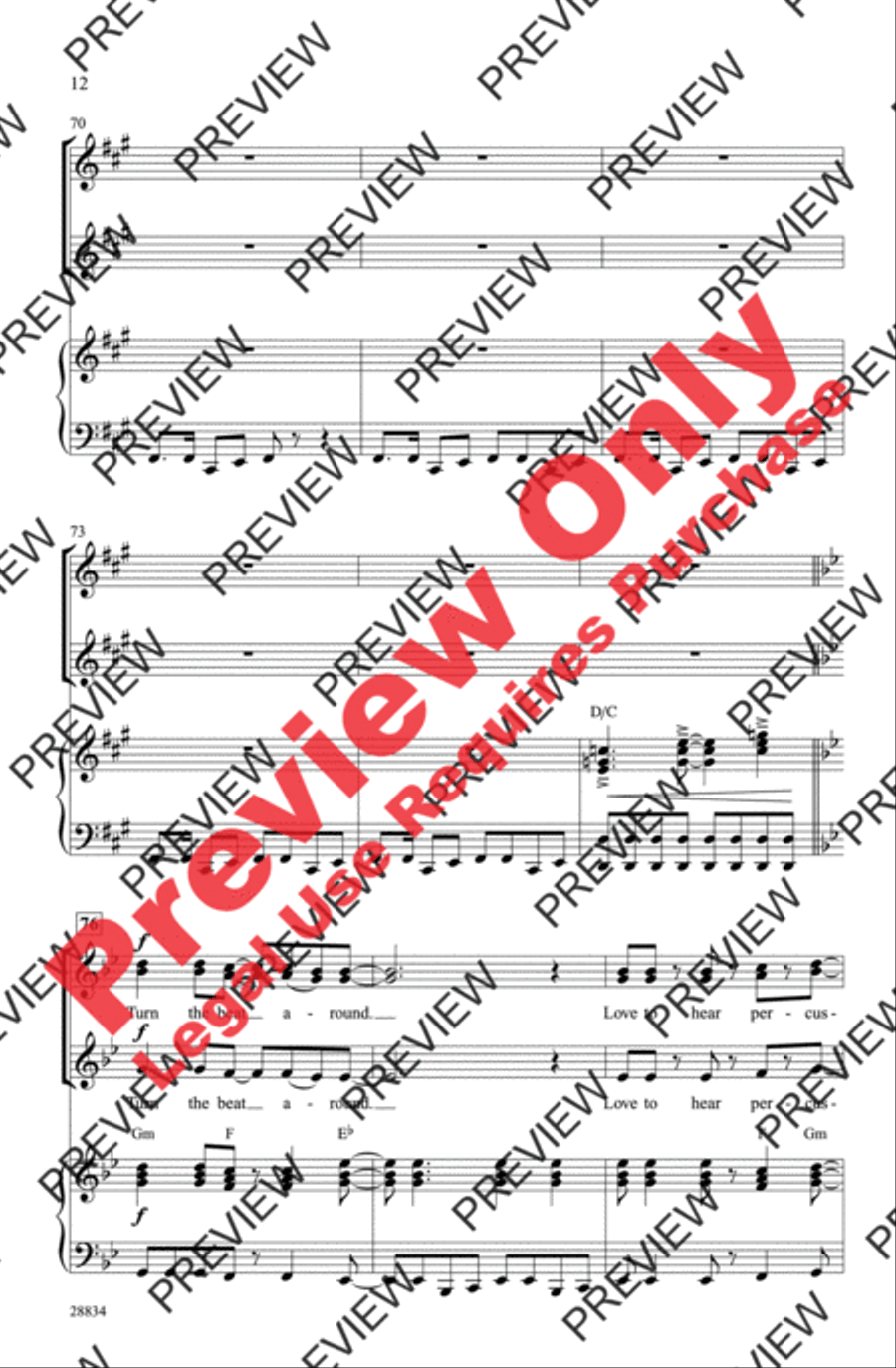 Turn the Beat Around Turn the Beat Around Women's Choir scores gallery preview page 12
