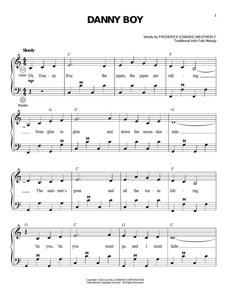 Danny Boy Accordion scores gallery preview page 1
