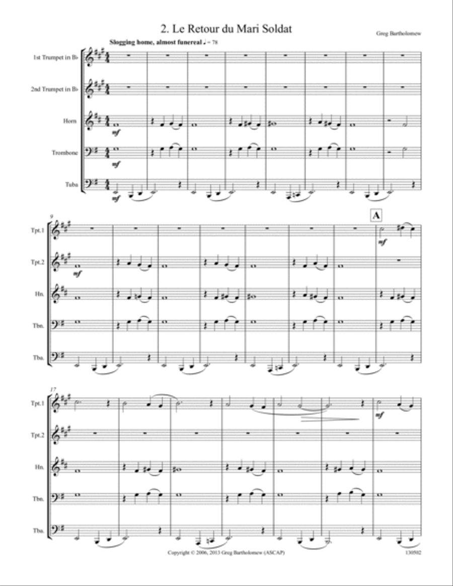 Le Retour du Mari Soldat Brass Ensemble scores gallery preview page 3