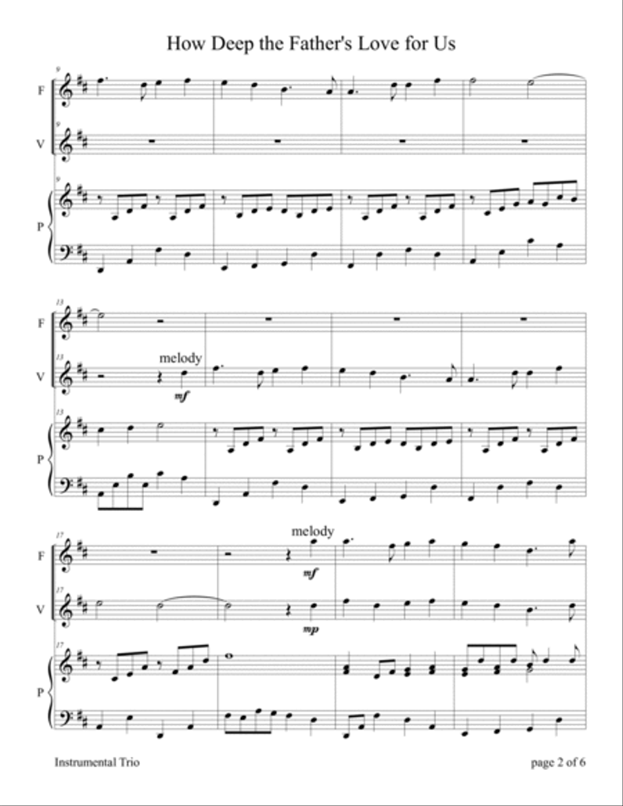 How Deep The Father's Love For Us Flute scores gallery preview page 6