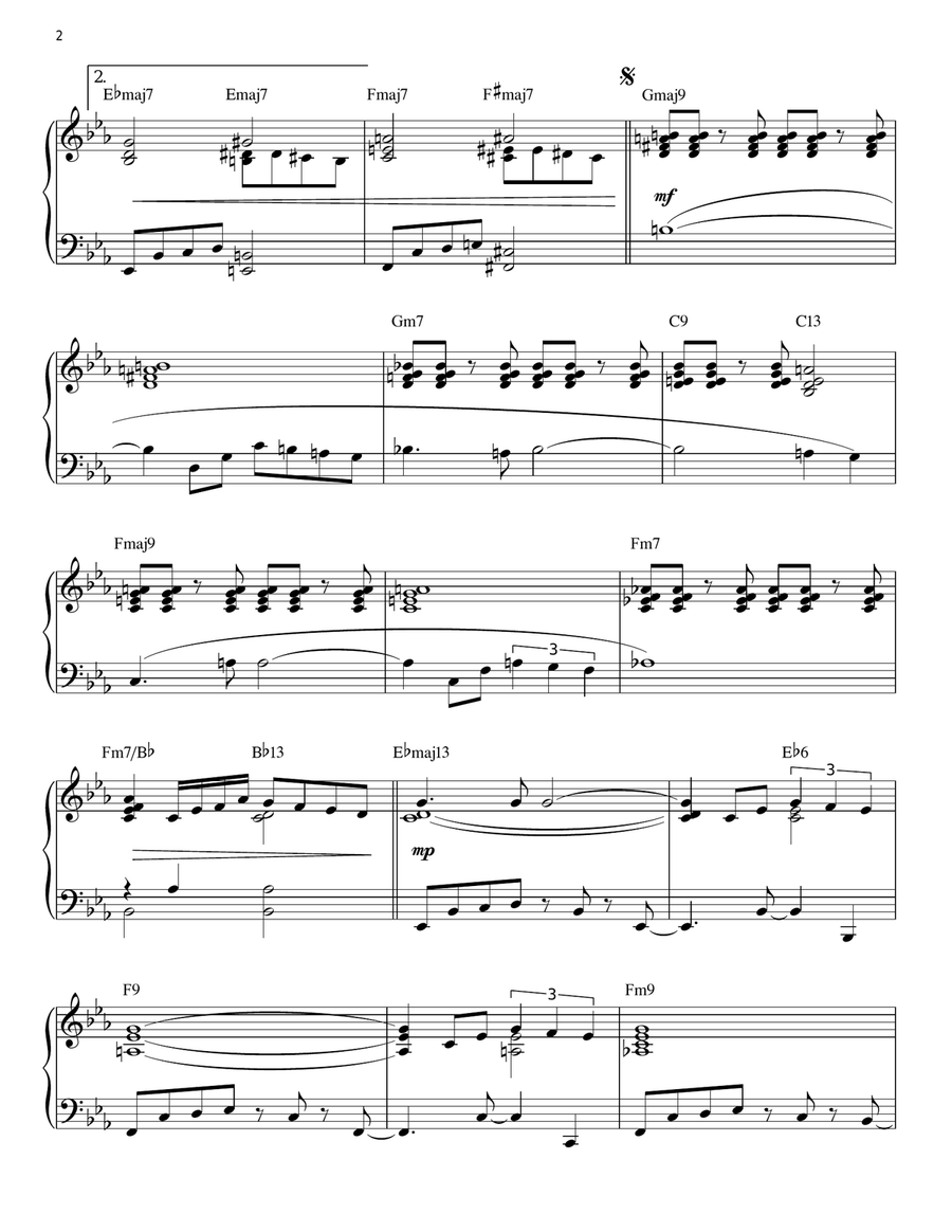 Watch What Happens [Jazz version] (arr. Brent Edstrom) Piano Solo scores gallery preview page 2