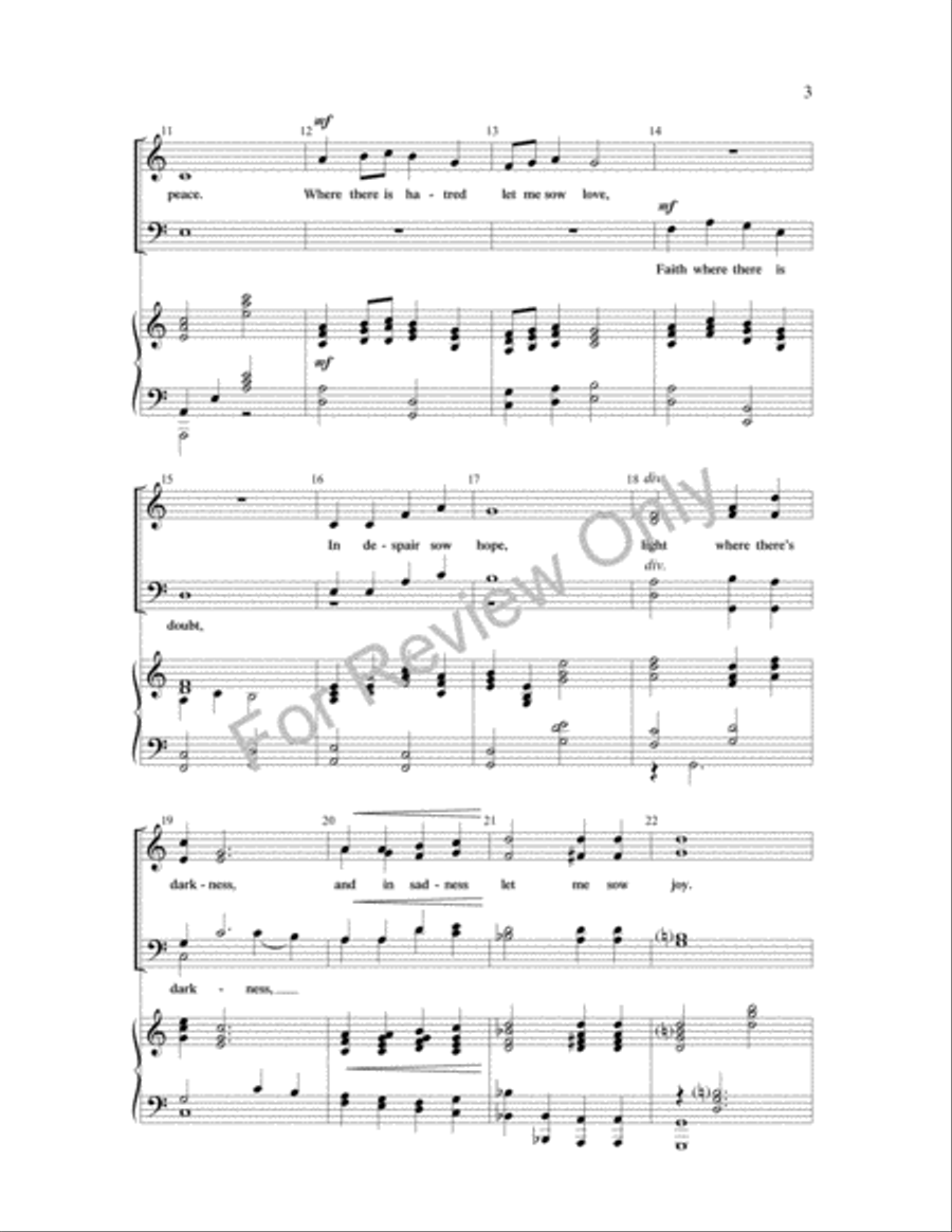 An Instrument of Thy Peace 4-Part scores gallery preview page 3